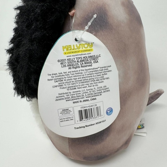 Original Squishmallows Zerdan Dog Fuzzy Ears 8" Plush Marbled Brown Gray Winking - Picture 8 of 16